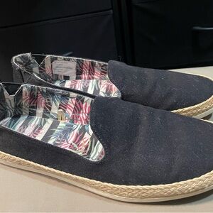 Report Black Canvas Slip-On Espadrilles
